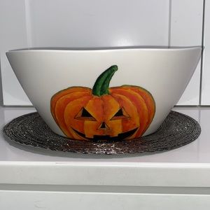 Rae Dunn Pumpkin Halloween Large Melamine Candy Popcorn Bowl‎